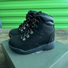 Timberland 6in Black On Black Field Boots Size 7 Toddlers New In Box 44890