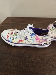 Pair Of Junior Converse Chuck Taylor One Star Low-top Glittery Splatter Print 4