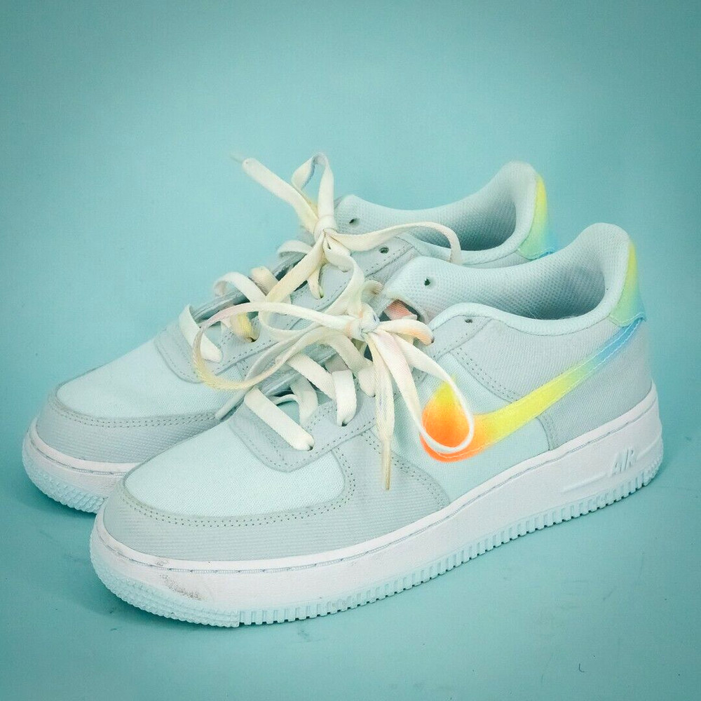 Nike Air Force 1 Size 6 Y Blue Gradient Grade School Lace Up Low Top Sneakers