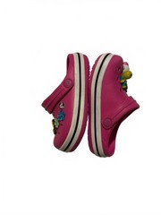 Crocs Kids Classic Clogs Size 6/7 Toddler Pink Slip On Shoes With Charms Jibbitz