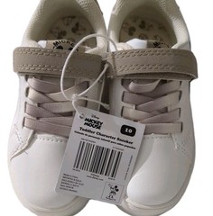 ALDI 2025 Disney Mickey Mouse Character White w/Silver Sneakers Toddler Size 10