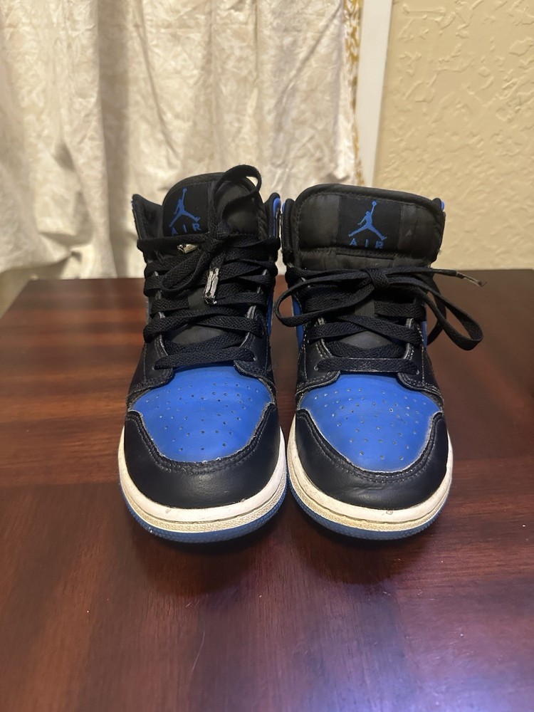 Air Jordan 1 Mid Black Royal Blue Size 4.5Y Dq8423-042 J2