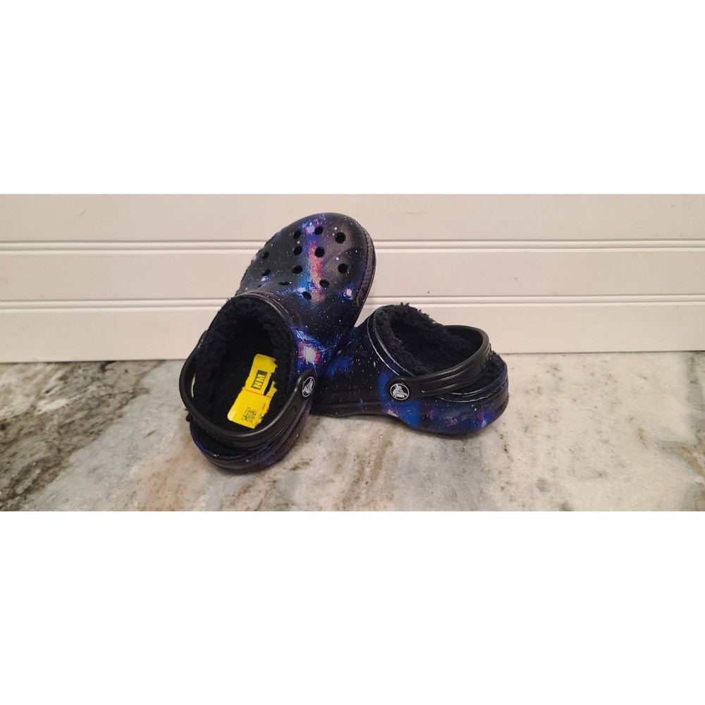 Crocs Kids Baya Lined Printed Clogs Galaxy Size C 11 NEW