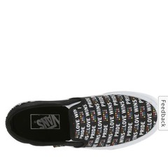 NEW Vans shoes pride asher love rainbow hearts 3 youth glitter kind slip on