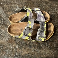 Birkenstock BS Arizona Birko Flor Desert Camo Green Yellow Sandal Kids 11.5