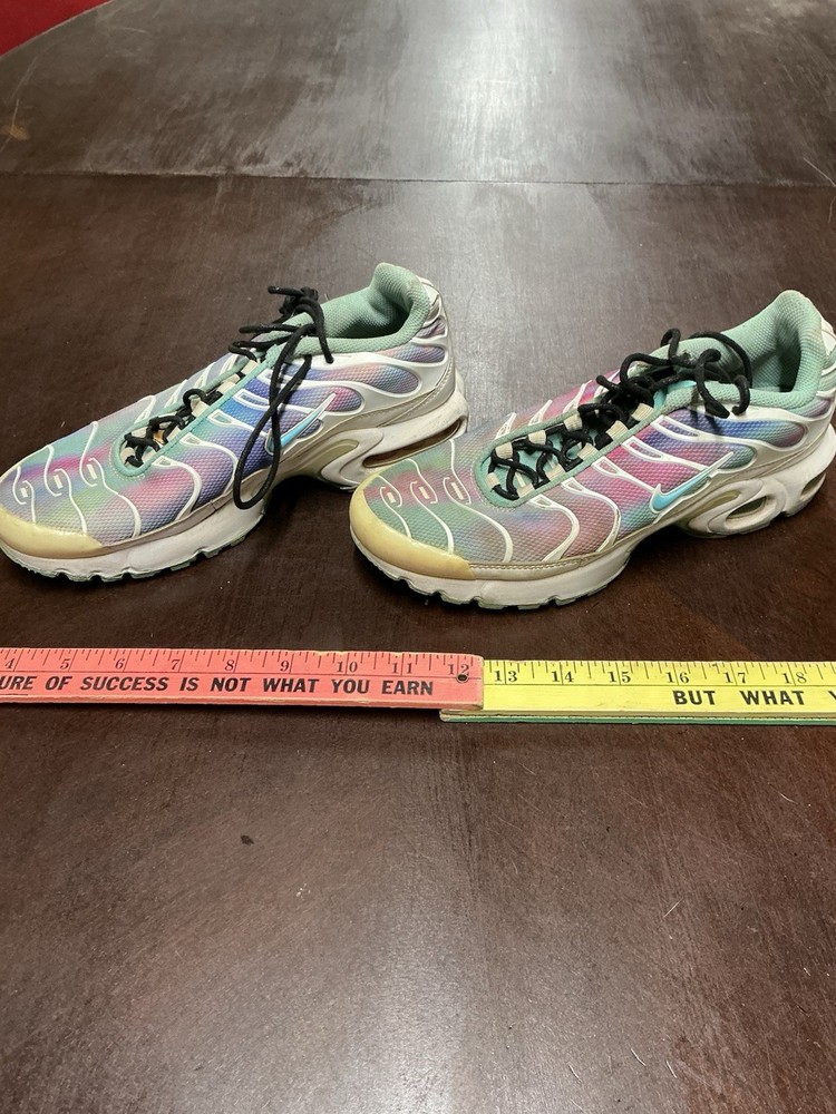 Nike Air Max Plus Running Shoes Size 6Y White Teal BV1239-100 Womens 7.5