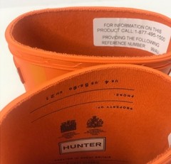 NWT Hunter Kids First Classic Exploded Logo Rain Boots Orange Blue Size 5