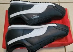 PUMA ROMA BASIC JUNIOR BLACK WHITE WHITE Size 7 Youth ~NEW WITH BOX~