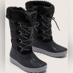 Pajar Canada Olga Kids 3Y Waterproof Winter Snow Boots Warm Black Made In Italy