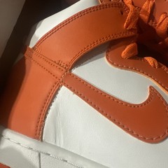 Nike Dunk High GS Syracuse White Orange Leather Shoes Size 6.5 Youth DB2179-100