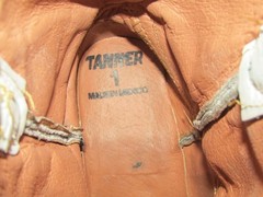 Tanner Mark Brown & White Leather Square Toe Cowboy Boots Youth Size 1 Mex 21