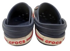 Crocs Crocband Clogs Kid Navy Blue & Red Rubber Slip-On Comfort C8 W/ Charms