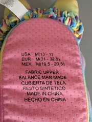PEEPS Easter Bunny Flat Slippers Kids Medium (13-1) Colorful TieDye & Bow Detail