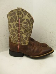 Kids Ariat Brown Leather and Cheetah Print Western Boots Style 31999 Size 2