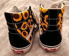 VANS SK8 Hi US Size Juniors 3.5 Sunflower Hightop Lace Up Shoes (EU 34.5) UK 2.5