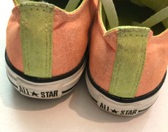 Converse All Star sneakers junior size 5 orange double tongue pink & yellow