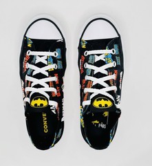 Converse Youth Kids SZ 2 Warner Bros DC Comics Batman Tennis Shoes 367321F