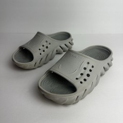 Crocs Echo Slides Junior Size 1 Shoes Gray Grey Outdoor Beach Travel Pool Summer