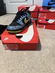 Nike Dunk Low SE 2 (GS) Low Top Leather Sneaker Blue/Black/Yellow 6Y DV1694-900