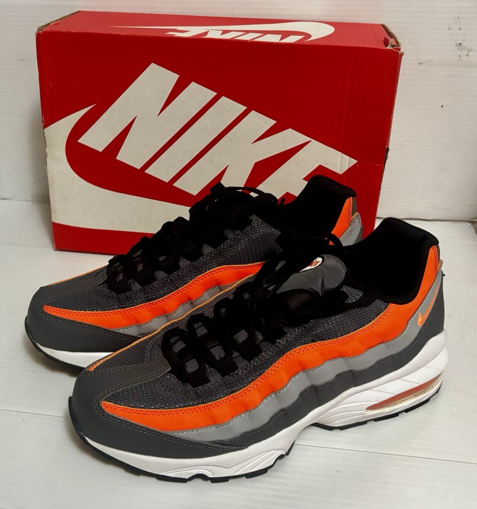 Nike Size 7Y Air Max 270 GS Orange Grey Black White Anthracite Mesh Sneakers NEW