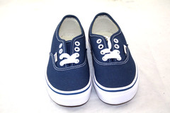 VANS AUTHENTIC NAVY/TRUE WHITE LOW TOP YOUTH LITTLE KIDS SHOE SIZE