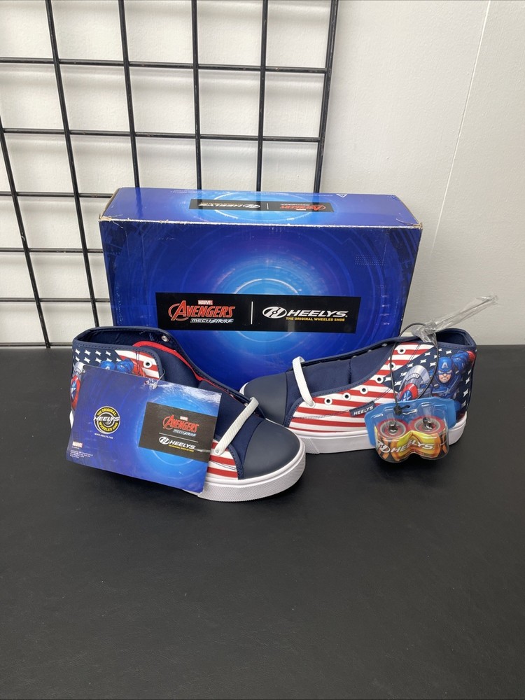 HEELYS MARVEL AVENGERS MECHSTRIKE HUSTLE CAPTAIN AMERICA MEN SNEAKERS SIZE 8