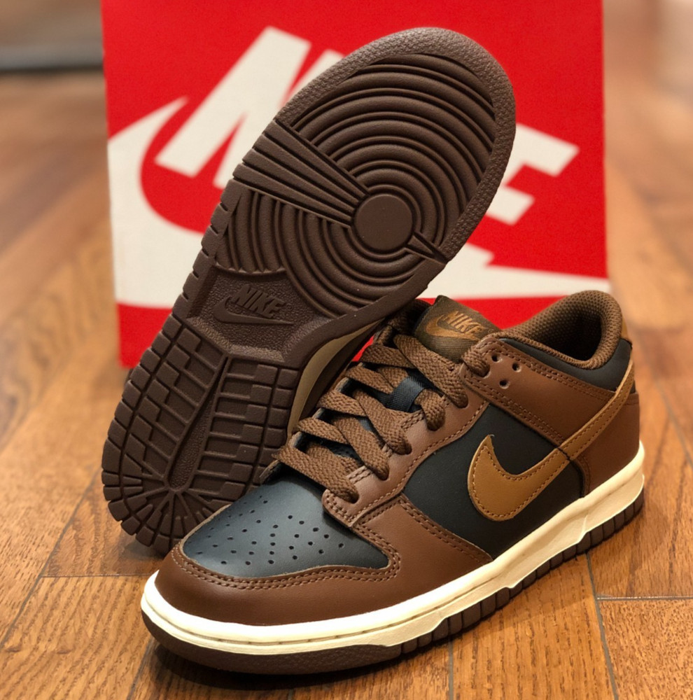 *NEW* Youth Grade-School NIKE DUNK LOW (GS) BLACK / BRITISH TAN (FB9109 006) 👍
