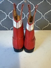Vintage Red COOKIE MONSTER Leather Little Kids Boots 1970’s? Size 6 VERY RARE