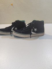 Converse Black and Green High Top Sneakers Youth Size 3