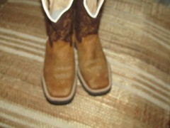 HP Mexico Square Toe Cowboy Western Boots Brown Kids size 12.5 Mex 19.5 side zip