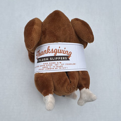 Vivitar Plush Turkey Thanksgiving Novelty Slip-On Slippers Unisex Kids 10T