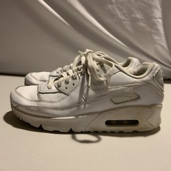 Nike Air Max 90 LTR GS Triple White CD6864-100 Shoes Youth US Size 6Y [I5]