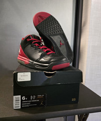 Jordan Flight Origin 2 GS Kids 6Y Black/Red Leather Mid Top 705160-016