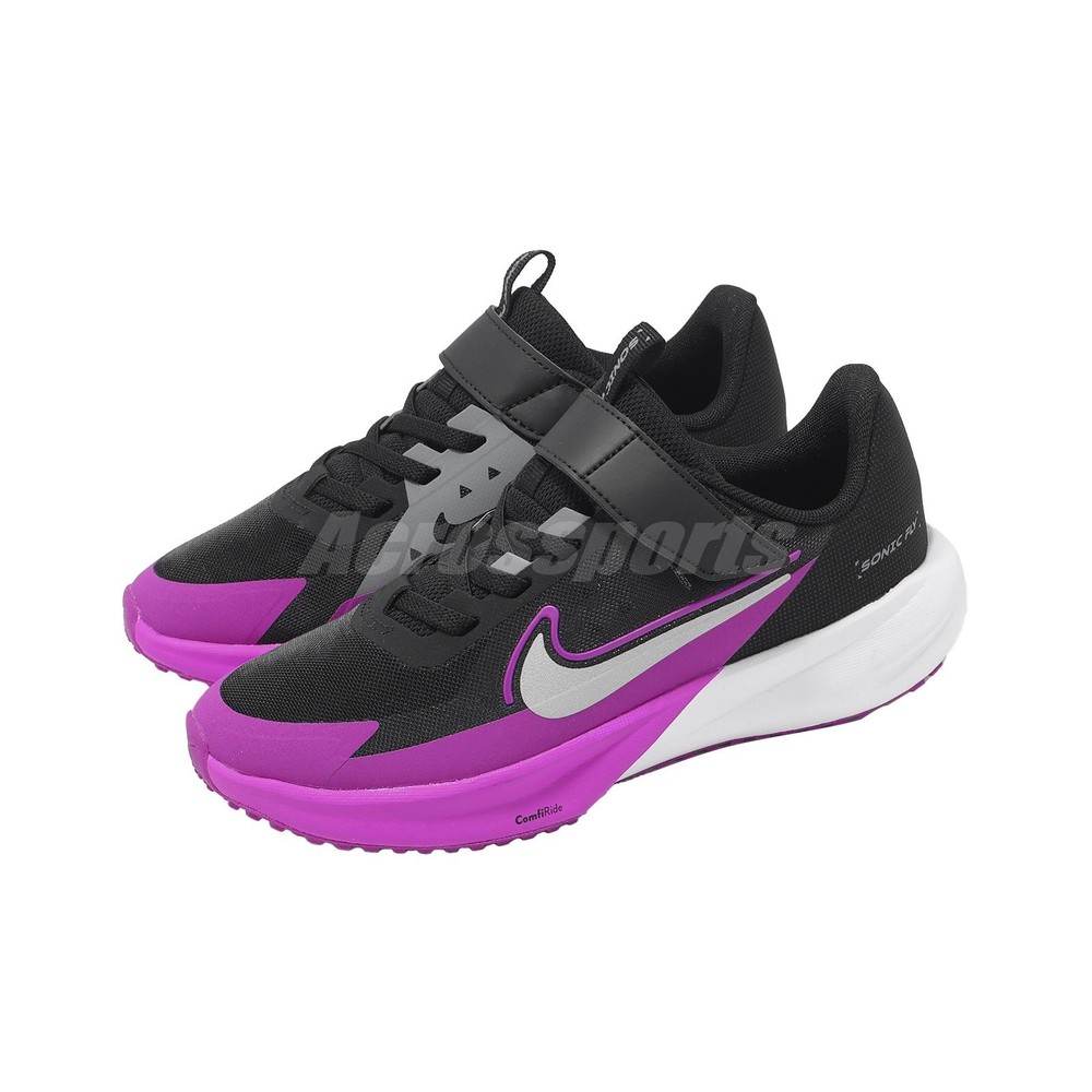 Nike Sonic Fly PS Black Metallic Silver Purple Kids Preschool Running FZ0016-004
