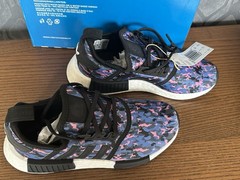 Adidas NMD R1 J Shoes Black Pink Blue Camo HQ6183 Youth size 4.5 NIB