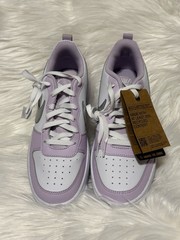 Nike Sneaker Purple White Silver Unisex Kids Lace Up Breathable Low Top