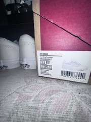 VANS Old Skool Kids Sneaker White US 2.5 Canvas Low Top Lace Up Rubber