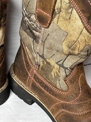 Itasca Leather Brown/ buckaroo camo Boots Unisex Kids (size 4)