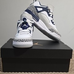 Jordan Spizike Low GS White Navy Elephant Print Unisex Kids 5Y Sneaker