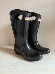Hunter Original Pull On Big Grab Handle Gloss Rain Boots US 3B 4G