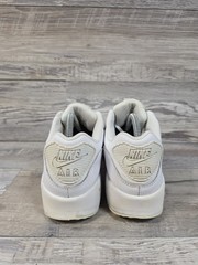 Nike Air Max 90 Leather Triple White Sneaker Shoes CD6864-100 Youth Size 7Y
