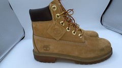 Timberland Boys Size 6 Youth Premium 6”WaterProof Boots Wheat Nubuck 12909 AA12
