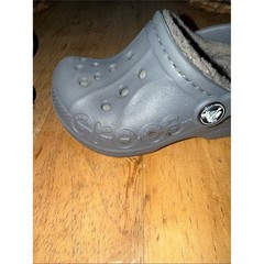 Kids Crocs Classic Lined Clogs Charcoal Gray Size C7