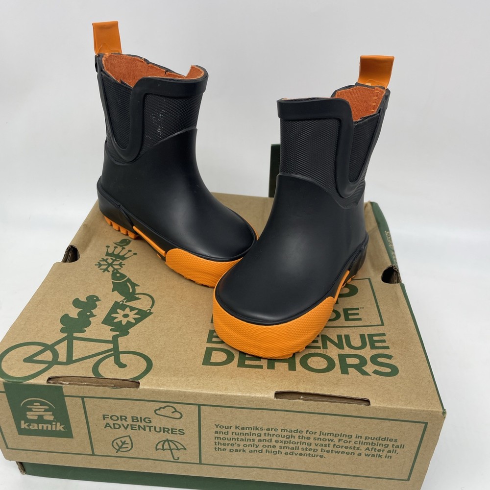 Kamik Rainplay Nite Rays Reflective Rubber Children Toddler Boots NIB Size 3 SEE