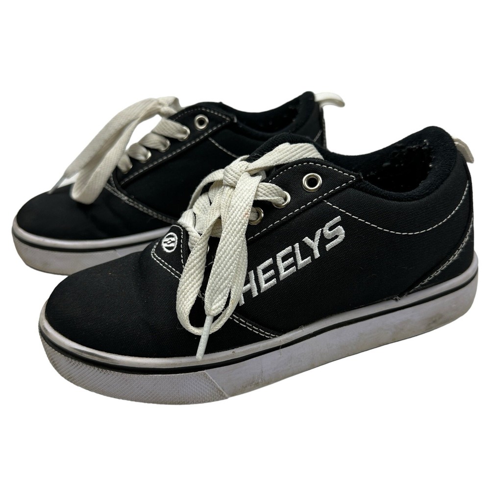 Heelys Pro 20 Black Canvas Lace Up Skate Wheel Sneaker Shoes HE100893 Youth Sz 3