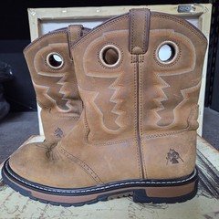 Size 7m Rocky Kids Old Town Pull On Boots 7″ Tan Youth Leather