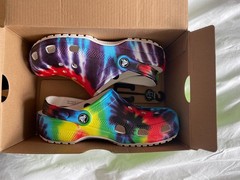 Crocs Classic Tie Dye Graphic Clog Multicolor Unisex US J5 New in Box Crocs Cla