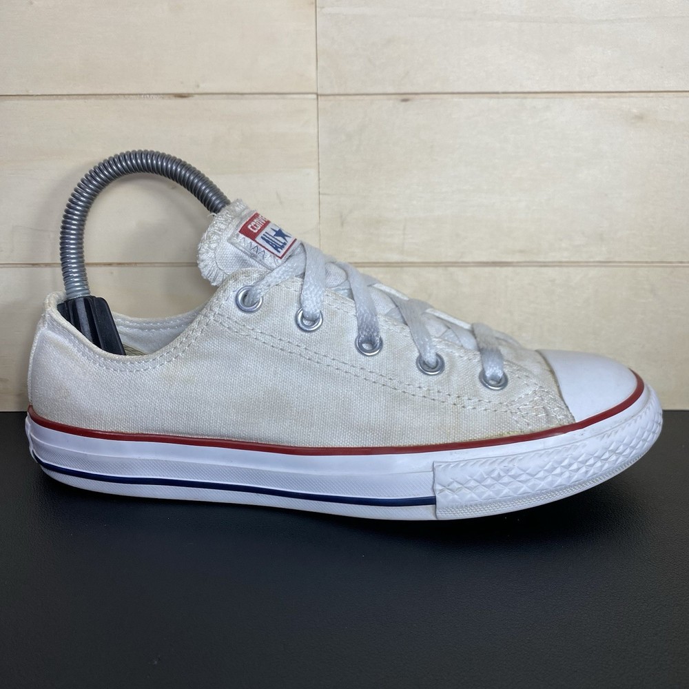 Converse Chuck Taylor White Red Blue Unisex Kid’s Youth Size 3 Shoes Distressed