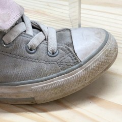 Converse Shoes Junior 2 Chuck Taylor All Star Double Tongue Gray Sneaker 665988F