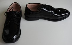 Boys Oxford British Patent Leather Suit High Gloss Lace Up Shoes Size 35 Original Box New